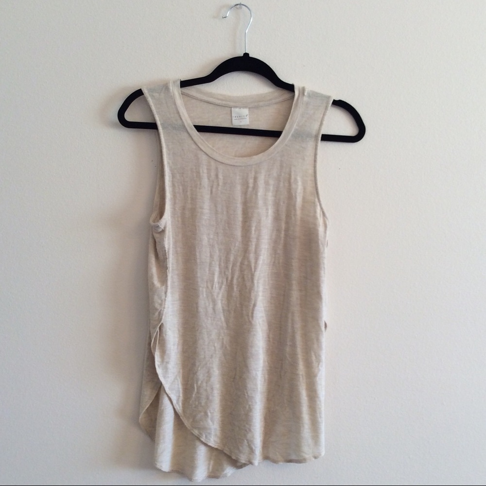 Tresics | Soft Beige Side Cut-outs Tank Top M